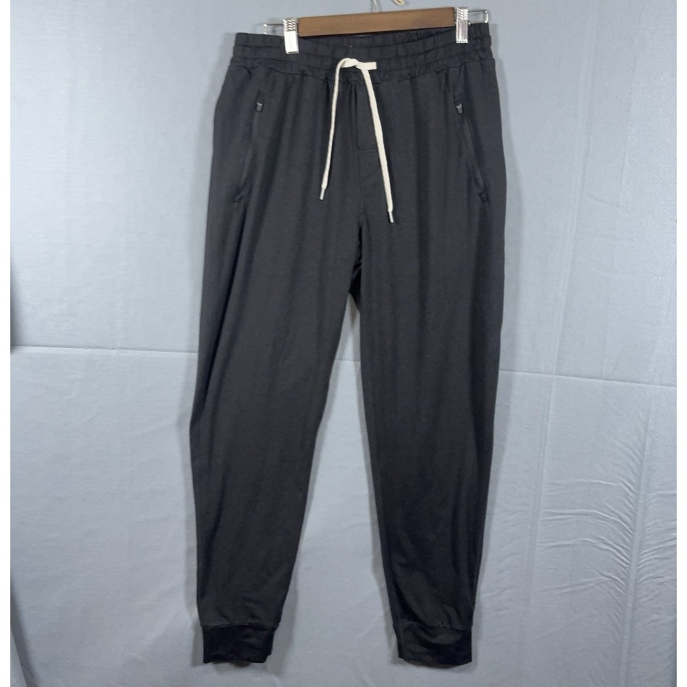 Vuori Ponto Performance Joggers Mens Sz L Black 4-Way‎ Stretch Moisture Wick